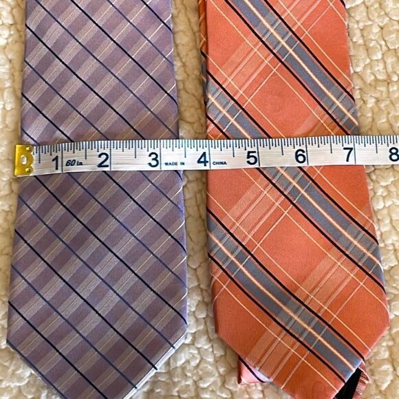 U.S.Polo Bundle of 2 100% Silk Ties‎ Coral and Purple - Picture 5 of 6